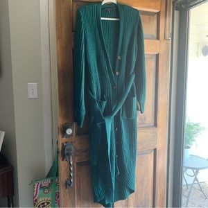Full length emerald green sweater dress 18/20